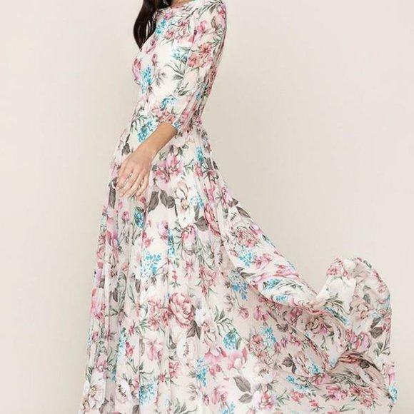 NWT $268 Yumi Kim Woodstock Maxi Dress Floral Gown - Picture 2 of 3